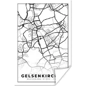 PosterMonkey Poster Kaart - Plattegrond - Gelsenkirchen - Stadskaart - 20x30 cm