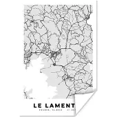 PosterMonkey Poster Plattegrond – Le Lamentin – Stadskaart – Kaart – Frankrijk - 120x180 cm XXL