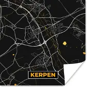 PosterMonkey Poster Stadskaart – Plattegrond – Duitsland – Goud – Kerpen – Kaart - 50x50 cm