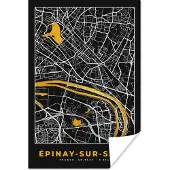 PosterMonkey Poster Plattegrond – Kaart – Stadskaart – Frankrijk – Épinay-sur-Seine - 80x120 cm