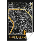 PosterMonkey Poster Plattegrond – Kaart – Stadskaart – Frankrijk – Maisons-Alfort - 120x180 cm XXL