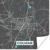 PosterMonkey Poster Plattegrond – Kaart – Stadskaart – Frankrijk – Colmar - 50x50 cm