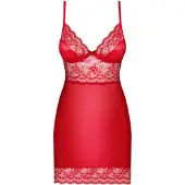 Obsessive Lovica - babydoll met kant en string - rood - 2XL