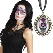 Boland Medaillon day of dead (grijs en wit)