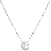 Lucardi Dames Ketting met hanger letter - Staal - Ketting - Cadeau - 43 cm - Zilverkleurig