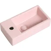 Guido Gusto Fontein Mia 40.5x20x10.5cm mat roze inclusief afvoerplug links