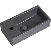 Guido Gusto Fontein Mia 40.5x20x10.5cm mat antraciet inclusief afvoerplug links