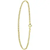 Lucardi Dames Armband schakel fantasie - Echt Zilver - Armband - Cadeau - 19 cm - Goudkleurig