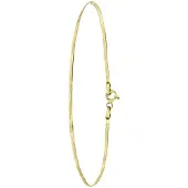 Lucardi Dames Gerecycled zilveren goldplated armband slangschakel - Armband - 925 Zilver - Goudkleurig - 18.5 cm