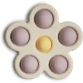 Mushie Flower Duwspeeltje Zacht Lila/Vale narcis/Ivory