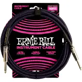 Ernie Ball Braided Straight Straight Inst Cable 3 m Recht - Gebogen Instrumentkabel