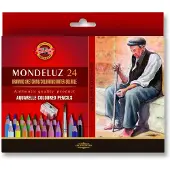Taidepiste Mondeluz Aquarel Kleurpotloden Set - 24 Kleuren + Penseel