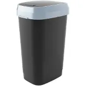 Curver Dual Swing Bin Prullenbak - 50L - 31x42x62cm - Zwart/Grijs