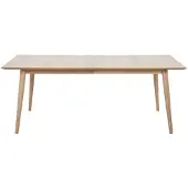 Ebuy24 Canes eetkamertafel wit eiken 200x100 cm.