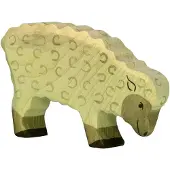 Sonstige Verlage Boerderij - Schaap Etend - 11X2X7Cm - Houten Figuur - Handgemaakt