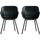 Hartman Sophie elegance tuinstoel - Donkergroen - set van 2 - zwart rondo onderstel