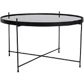 Ebuy24 Veo salontafel 70x40 cm zwart staal, glas.