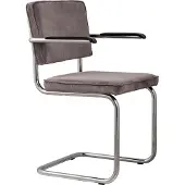 Zuiver Stoel Ridge Rib Armchair Dark Grey