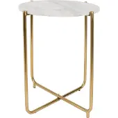 White Label Bijzettafel Timpa Marble White
