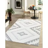 Flycarpets Mallorca Boho Vloerkleed - Creme / Grijs - 140x200 cm - Voor binnen en buiten