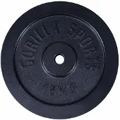 Gorilla Sports Halterschijf 15 kg Gietijzer Zwart - 31 mm