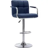 vidaXL Barstoel stof blauw