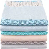 Clayre & Eef Plaid - 130*150 Cm - Meerkleurig - 100% Katoen - Rechthoekig - Driehoeken - Clayre & Eef - Kt060.070m