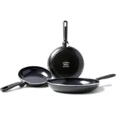 Greenpan Memphis koekenpannenset, 20 cm, 24 cm en 28 cm, gezonde keramische antiaanbaklaag
