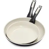 Greenpan Rio Healthy Ceramic Nonstick, koekenpanset, 8" en 10", zwart