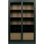 Woood James Vitrinekast - Grenen - Zwart - 200x125x47
