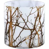 Ptmd collection PTMD Virgule Windlicht - H20 x Ø20 cm - Glas - Wit/goud