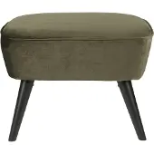 Woood Sara hocker op poten - Velvet - Warm Groen - 41x56x36