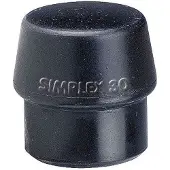 HALDER Zacht beklede hamerkop SIMPLEX kop-Ø 50mm rubber zwart medium