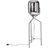 QAZQA Design vloerlamp zwart met smoke glas - Bliss