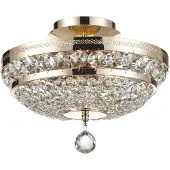 Maytoni Plafondlamp kristal Ottilia, dimbaar, messing / goud, Woon-/ Eetkamer, metaal, plafondlamp