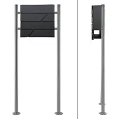 ML-Design Brievenbus Beatrice | rvs grijs 55x120x11 cm brievenbussen | NADUVI