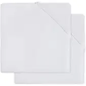 Jollein Hoeslaken Katoen White (2pack)-40 x 80 cm