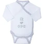 Petit villain Ik Love Opa Maat 56 3m Wit Romper