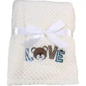 Cangaroo Wit Freya Beertje 75 x 105 cm Wiegdeken