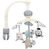 Momi KIKI Muziekmobiel - Baby Mobiel voor Ledikant & Kinderwagen - Met Muziekdoos, Witte Ruis & 4 Sensorische Speeltjes