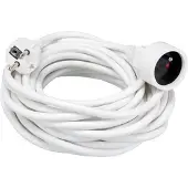 Perel Verlengkabel, H05VV-F 3G1.5, 10 m, 16 A/230 V, 3500 W, type E/F, voor binnen, pvc, wit
