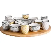 Cosy & Trendy 7218014 Azra Draaischotel 40 cm Bamboe 14dlg