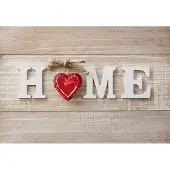 Karo-art Schilderij - Home sweet home, print op canvas , Beige rood , 2 maten , Wanddecoratie