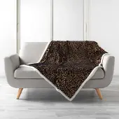 Douceur d'intérieur Plaid Safari Zwart 125x150cm Kunst Bont - Plaid - Fleece Deken - Fleece Plaid
