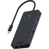 Rapoo USB-C multiport adapter, 12-in-1, grijs