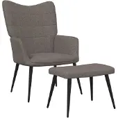 vidaXL Relaxstoel met voetenbank stof taupe