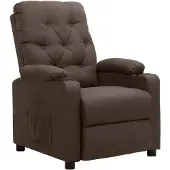 vidaXL Fauteuil verstelbaar stof bruin