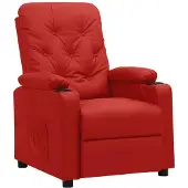 vidaXL Fauteuil verstelbaar kunstleer wijnrood