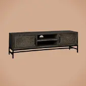 Tower Living Carini TV stand black 2 drs. 160x40x50 (Zwart, 160x50x40cm)