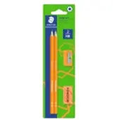 Staedtler - neon set - 2 HB potloden + gum + potloodslijper